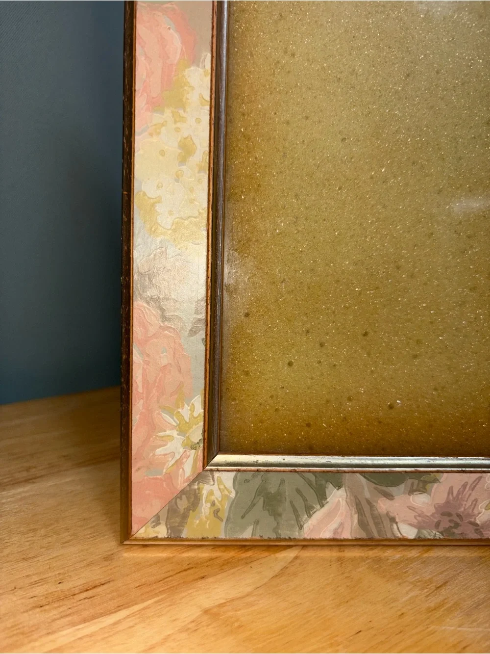 Vintage Made in Italy Floral Pink and Cream Decorative Photo Frame